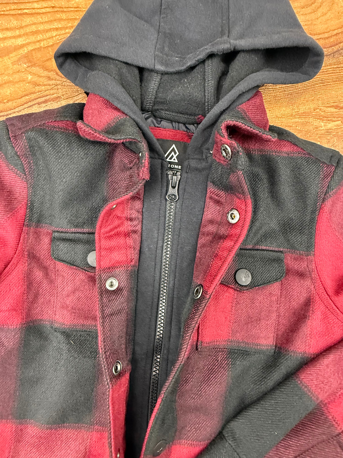 Ripzone Small (8) Plaid hooded Jacket