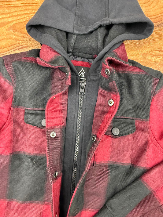 Ripzone Small (8) Plaid hooded Jacket