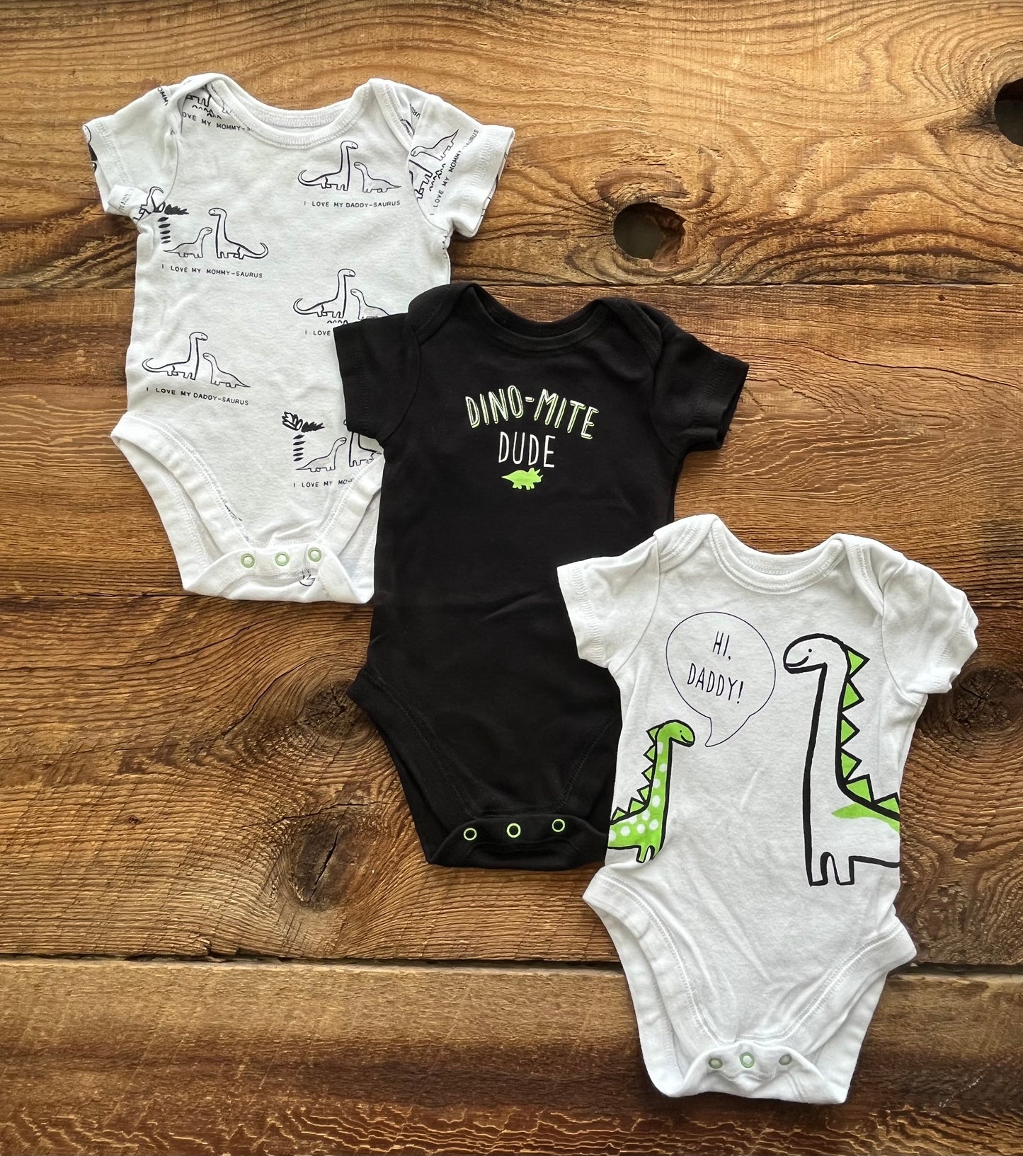 The Children’s Place 0-3M Dino Onesie Set