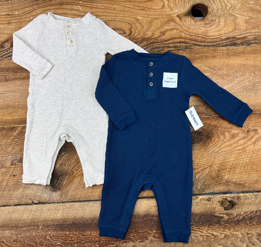 Old Navy 3-6M Waffle Jumpers