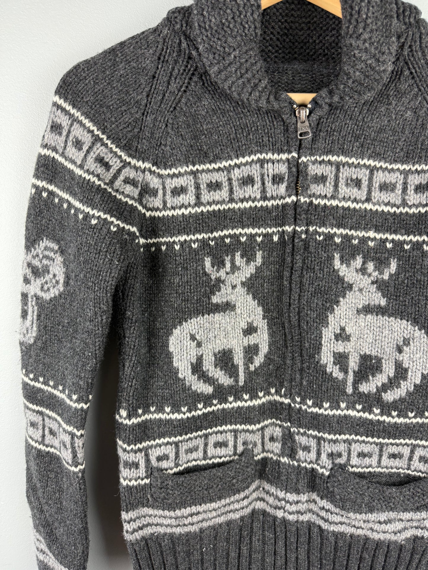 TNA Women’s Medium Reindeer Lambswool Cardigan
