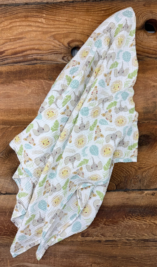 Lulujo Safari Muslin Swaddle Blanket
