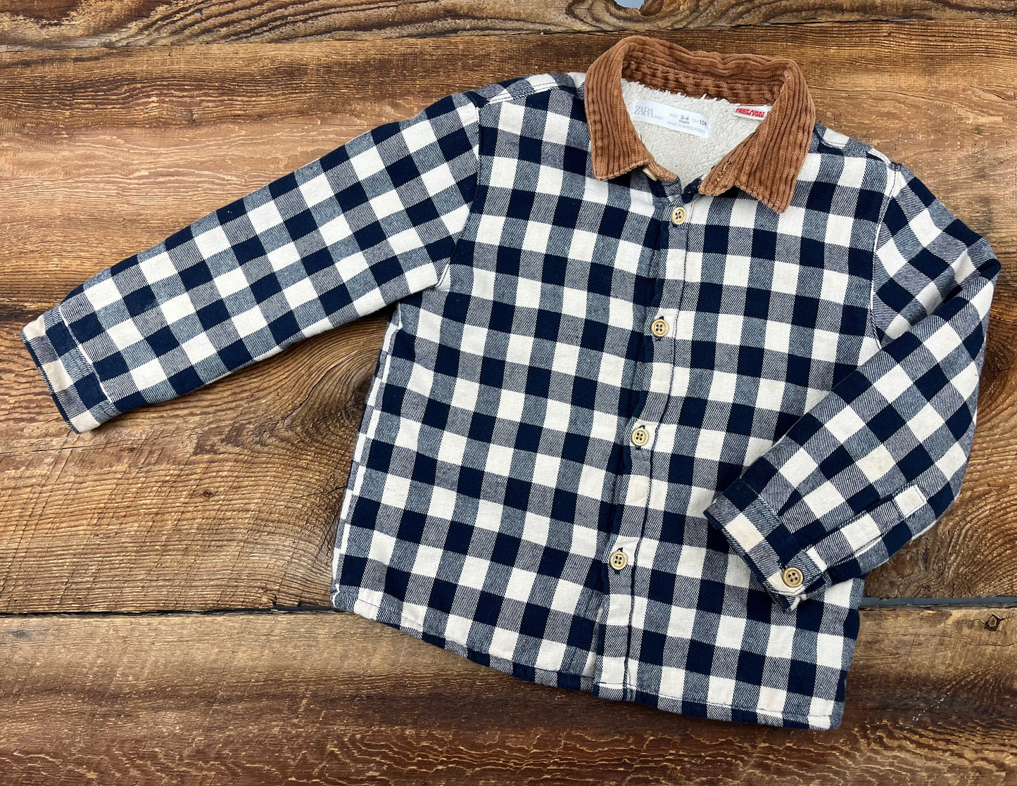 Zara 3-4T Sherpa Lined Flannel Jacket