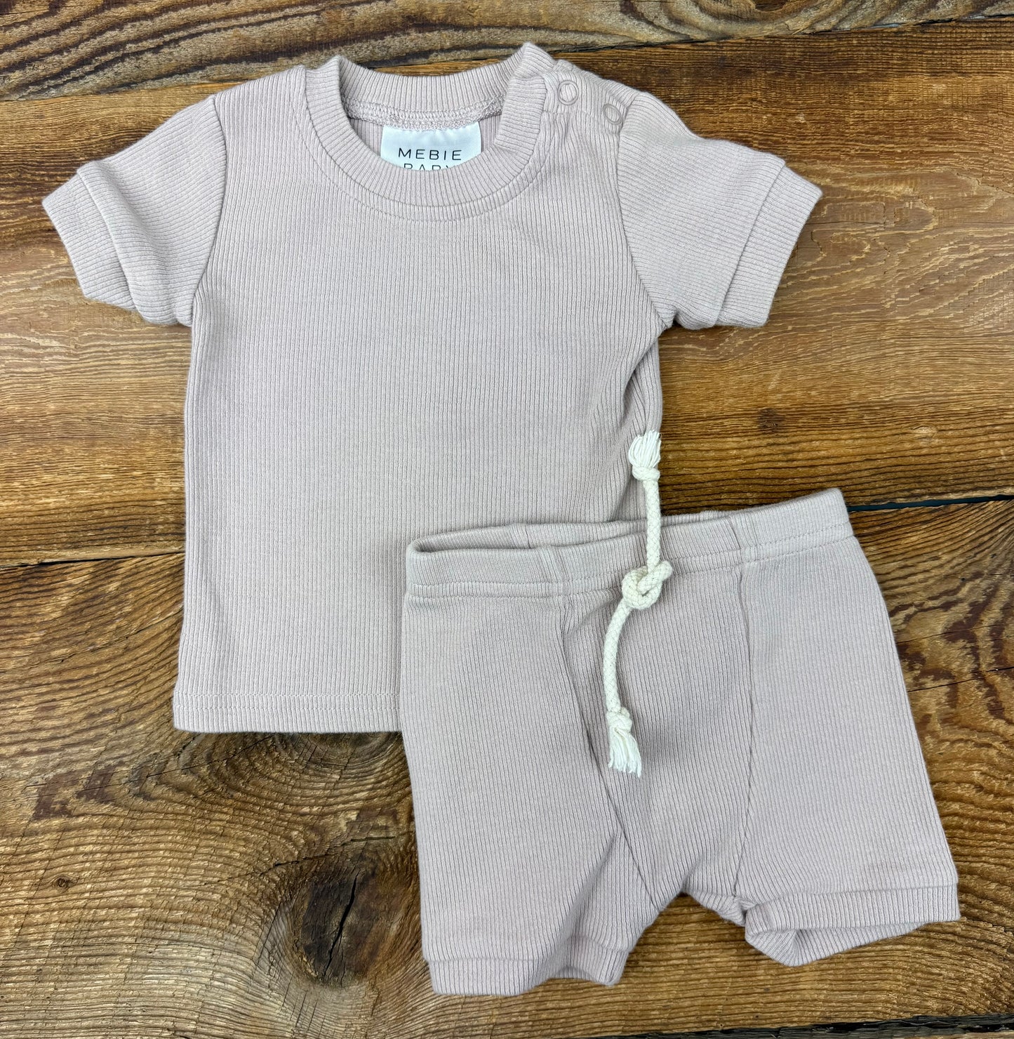 Mebie Baby 0-3M Ribbed Outfit