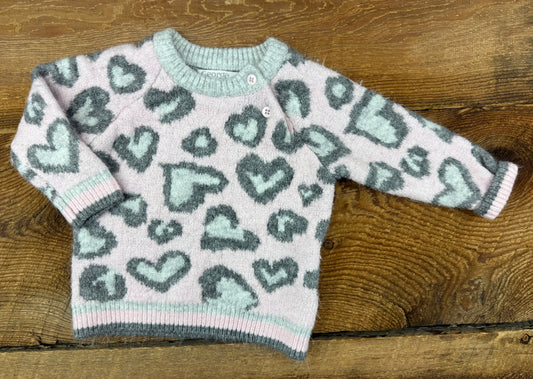 George 6-12M Fuzzy Heart Sweater