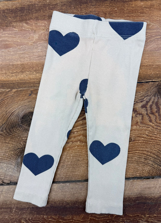 Zara 2T Ribbed Heart Legging