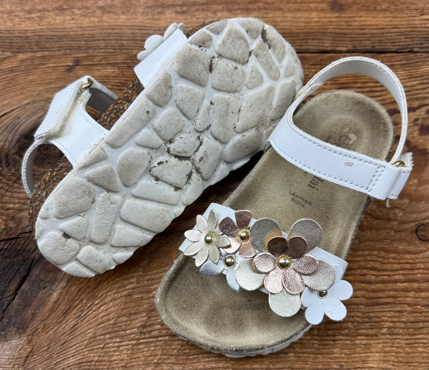 Giulia Palai 7C Leather Floral Sandal