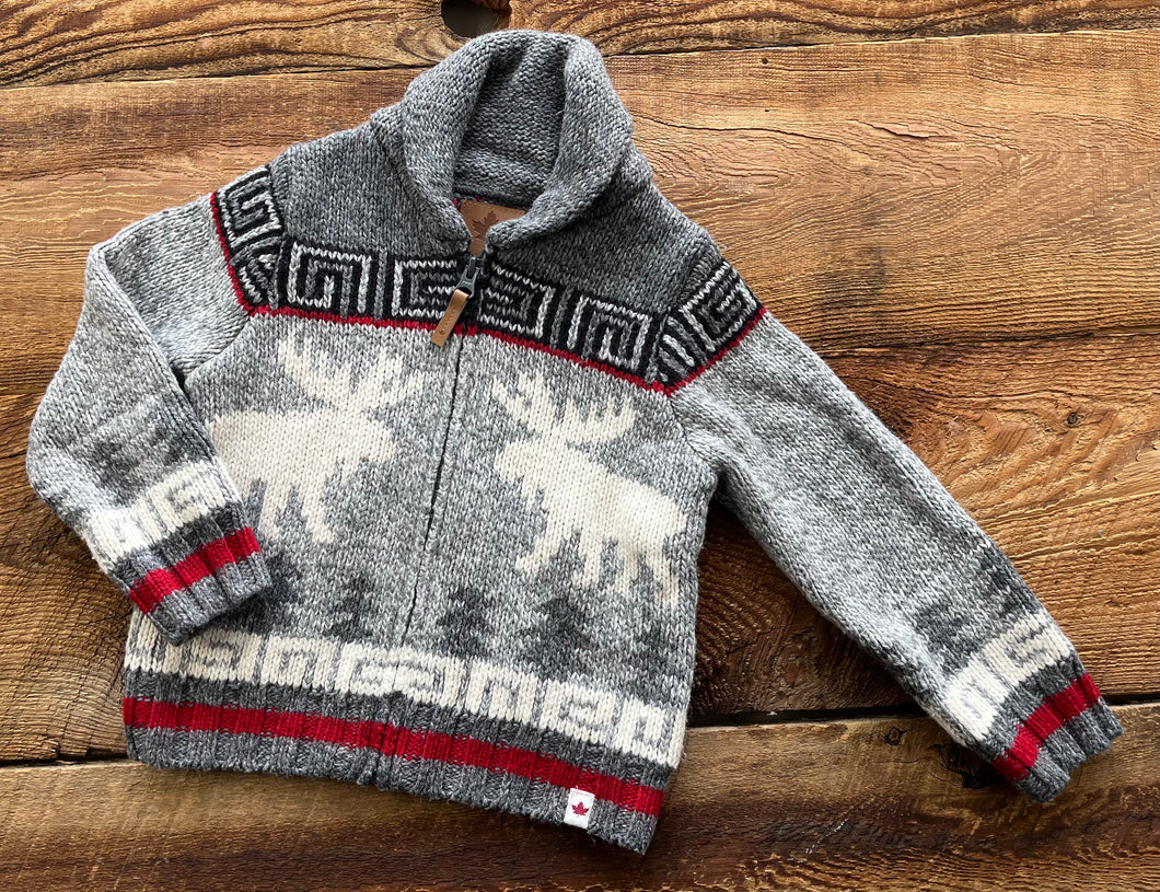 Canadiana 4T Knit Moose Sweater