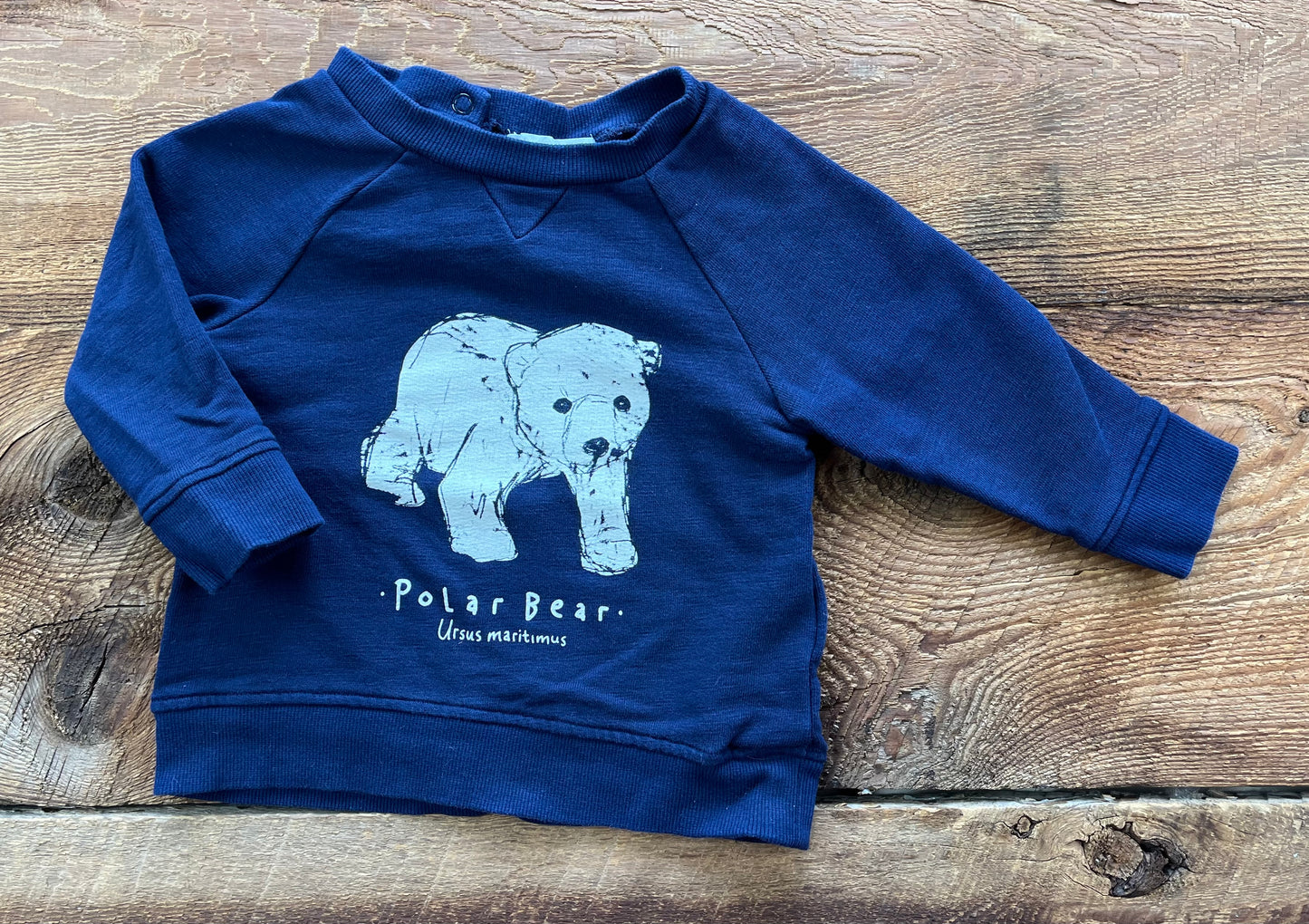 H&M 6-9M Polar Bear Crewneck