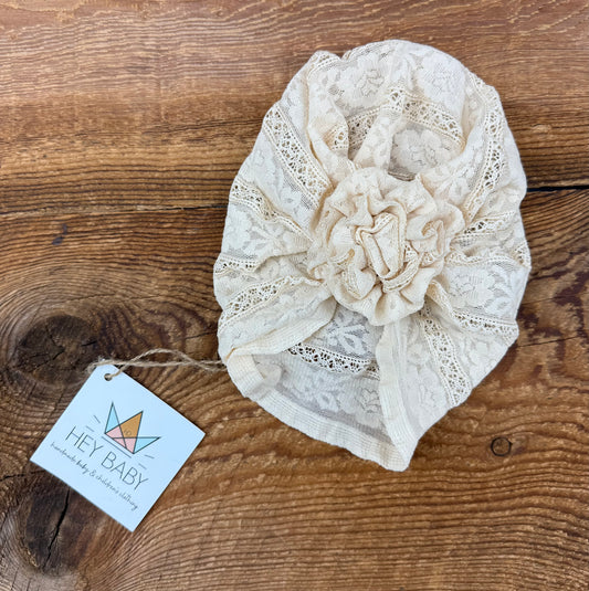 Small Shop 3-6M Lace Head Wrap
