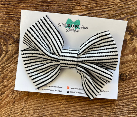 Striped Classic Bow Hair Clip