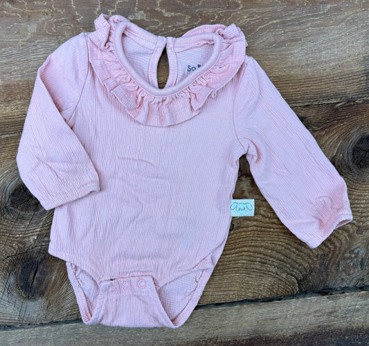 So Cute 0-3M Ruffle Onesie