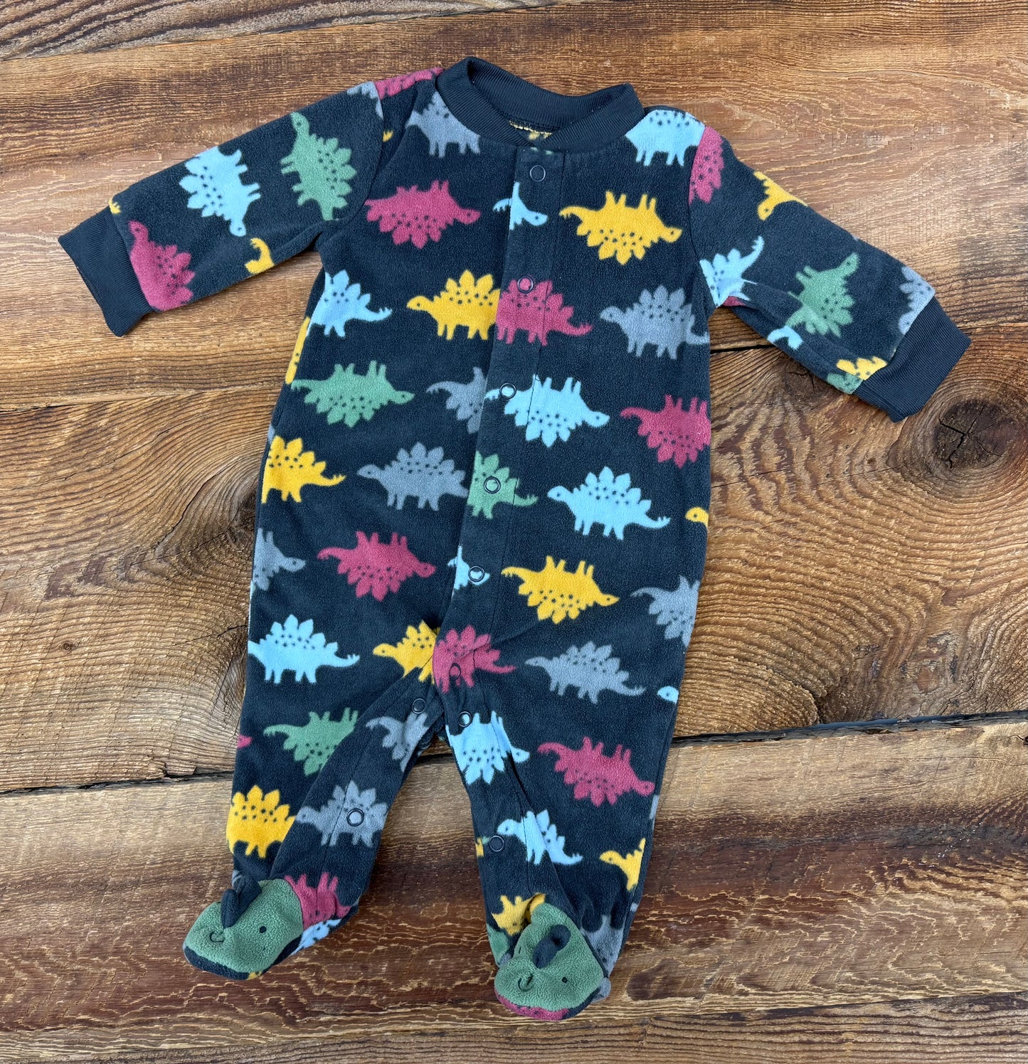 Child of Mine 0-3M Fleece Dino Sleeper