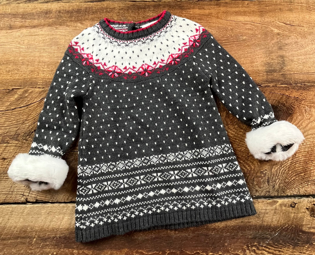 Aspen Kids 12M Fur Sweater Dress