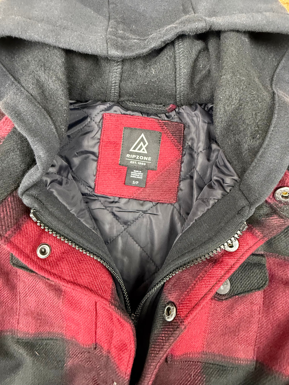 Ripzone Small (8) Plaid hooded Jacket