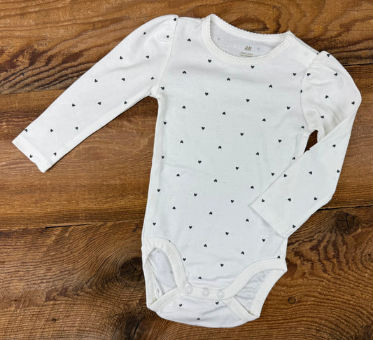 H&M 9M Heart Onesie