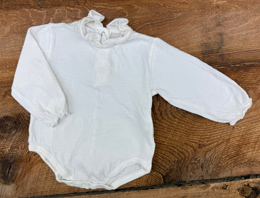 Zara 6-9M Crinkled Collared Onesie