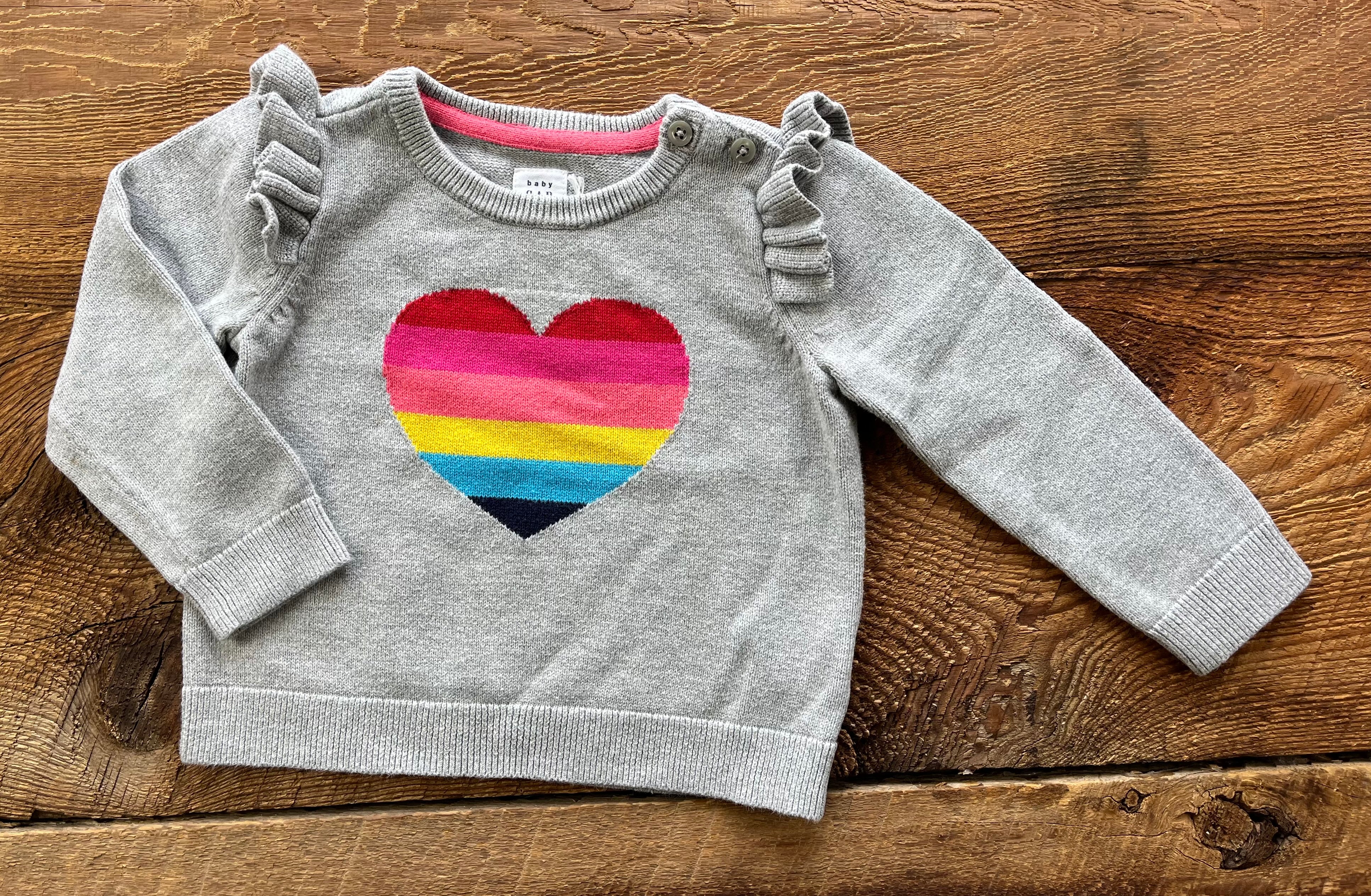 Heart knit sweater deals
