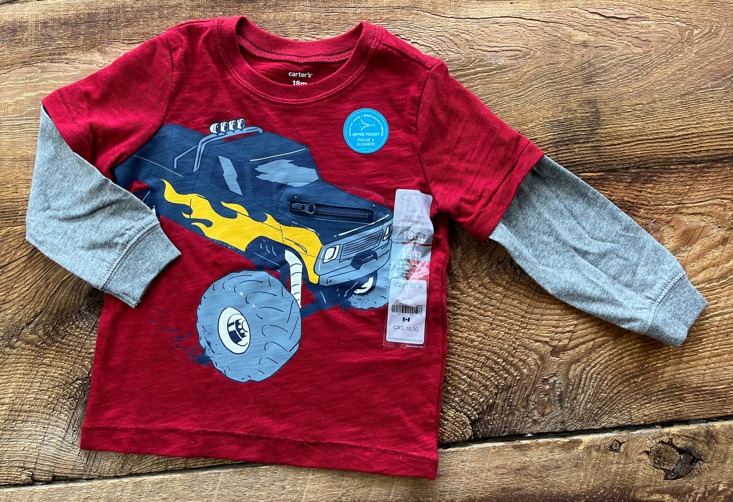 Carter’s 18M Monster Truck Zipper Shirt