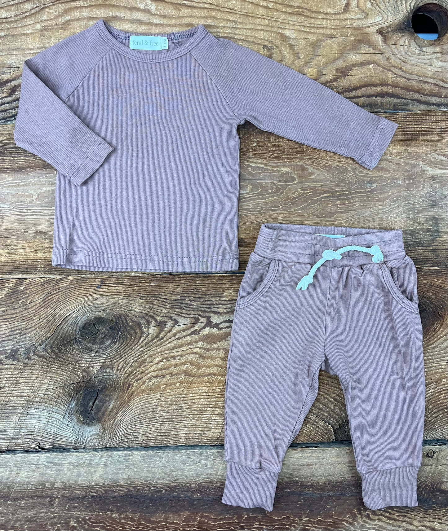 Feral & Free 3-6M Ribbed Outfit