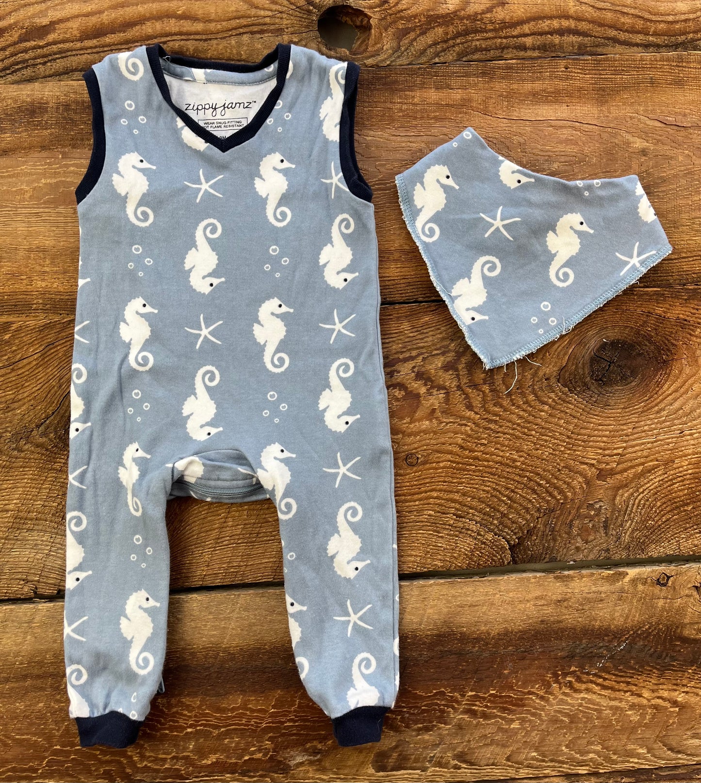 Zippy Jamz 6-9M Seahorse Jumper & Bib Set