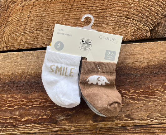 George 0-6M Sock Set