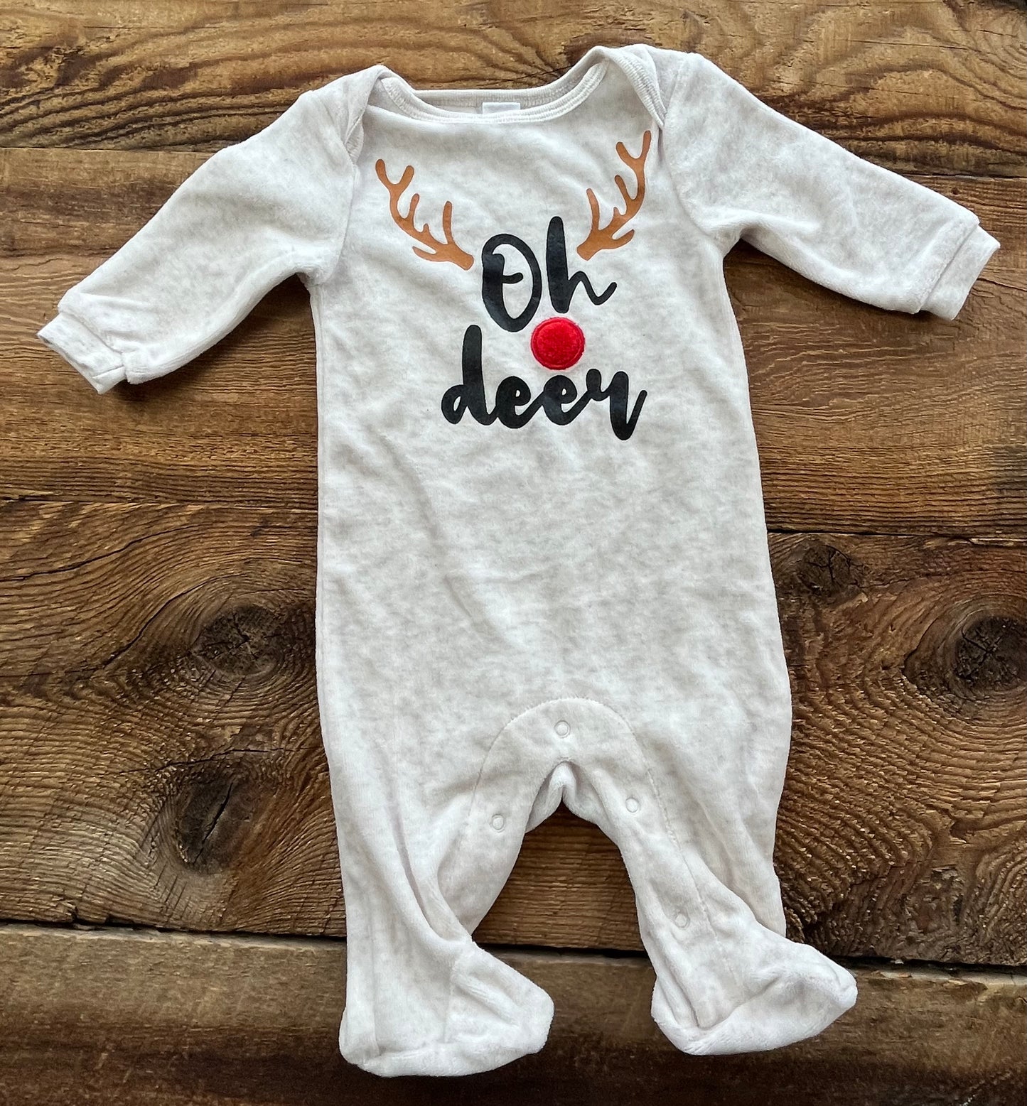 George 0-3M Fleece Oh Deer Sleeper