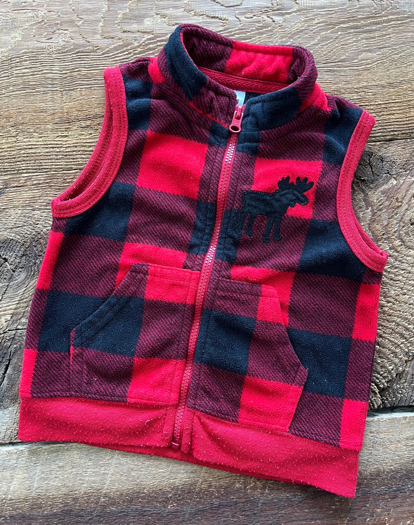 George 6-12M Fleece Moose Vest