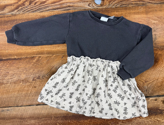 Zara 2/3T Floral Muslin Sweater Dress