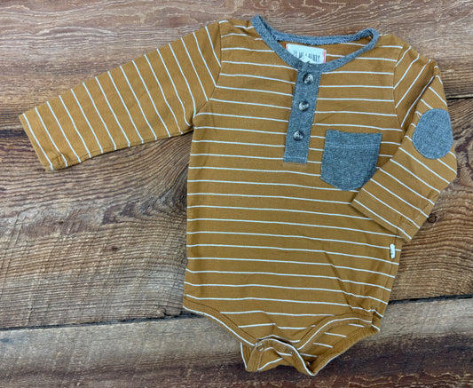 Me & Henry 3-6M Striped Hooded Onesie