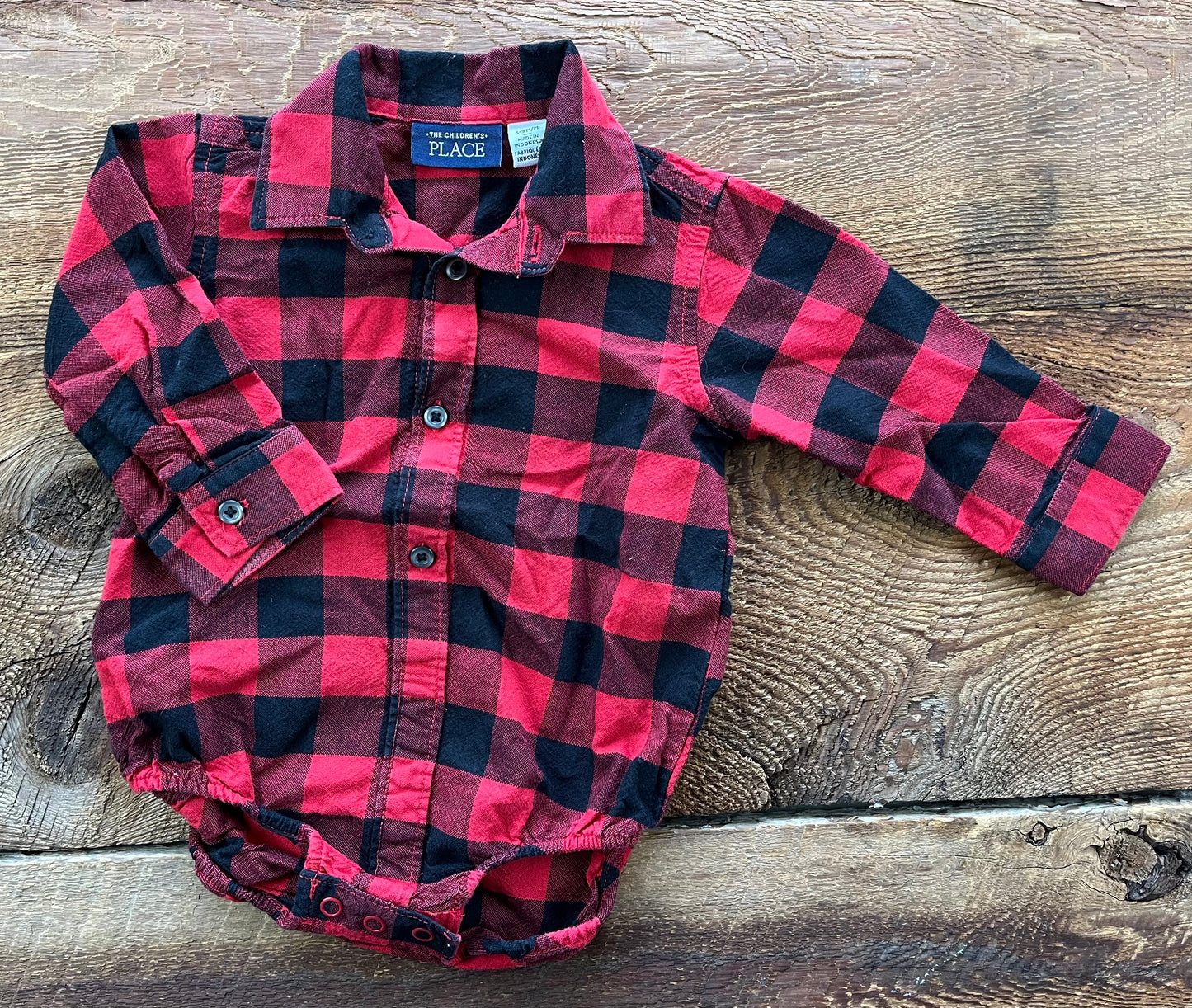 The Children’s Place 6-9M Plaid Onesie