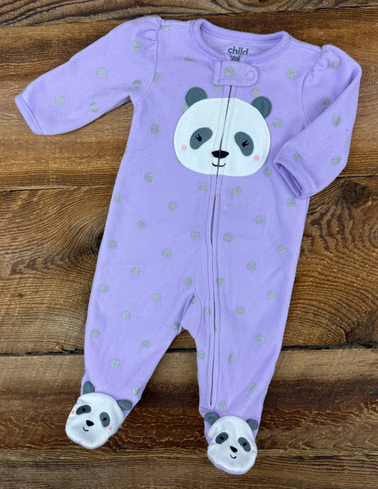 Child of Mine 0-3M Fleece Panda Sleeper