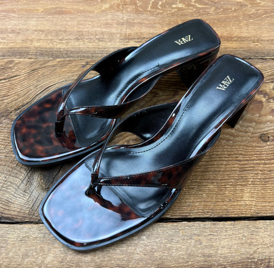 Zara size 9 Women's Tortoiseshell Heeled Sandal