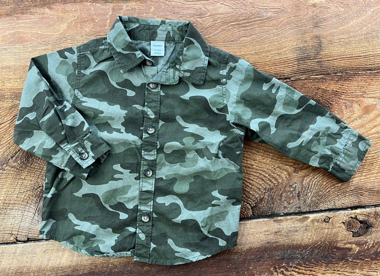 Old Navy 12-18M Camo Shirt