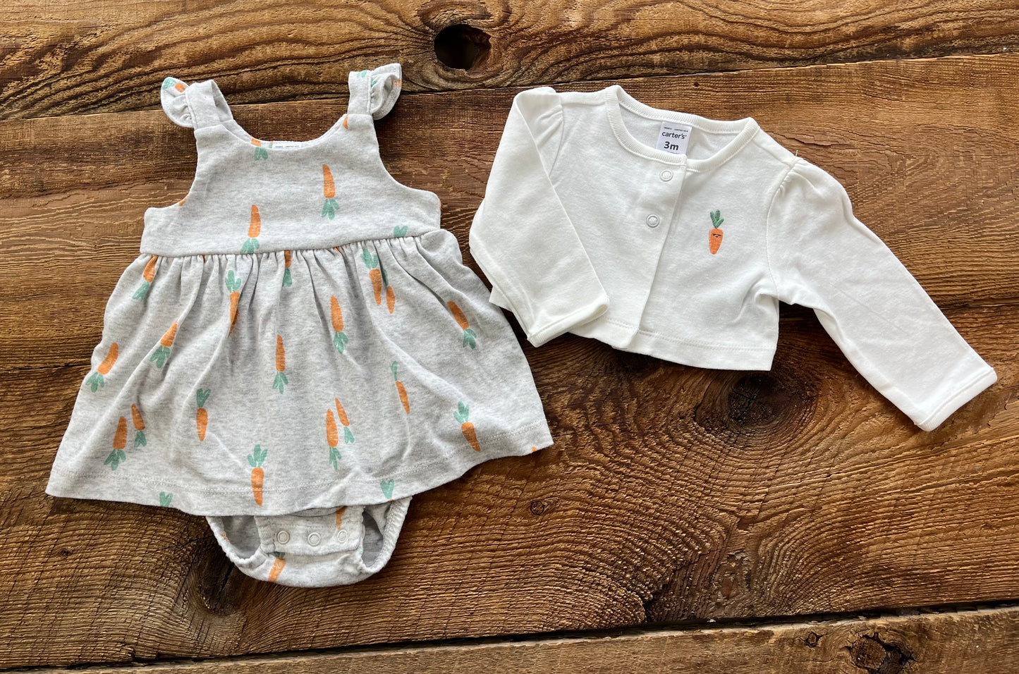 Carter’s 3M Carrot Dress & Cardigan