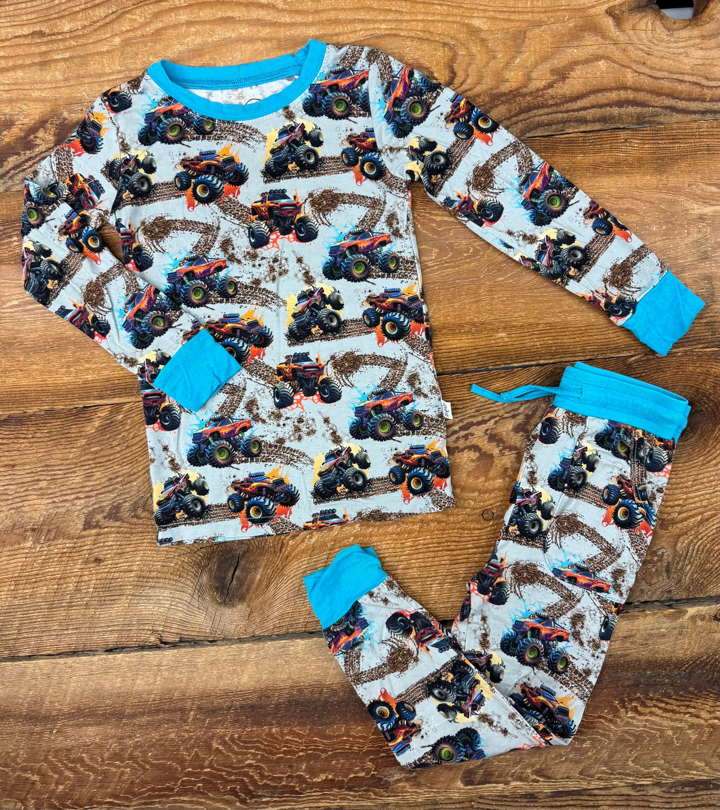 Small Shop 3T Monster Truck Bamboo Pajamas