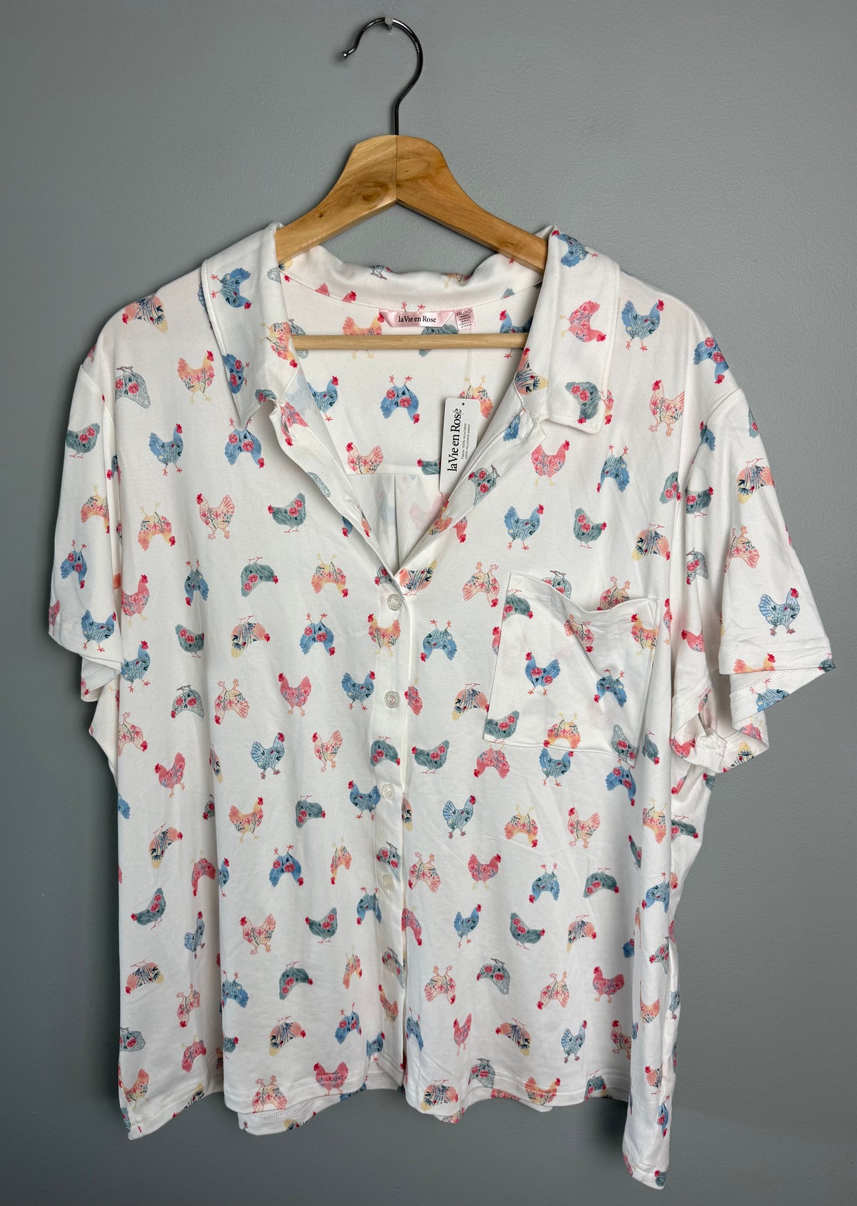 La Vie en Rose Women's Large/XXL Chicken Pajamas