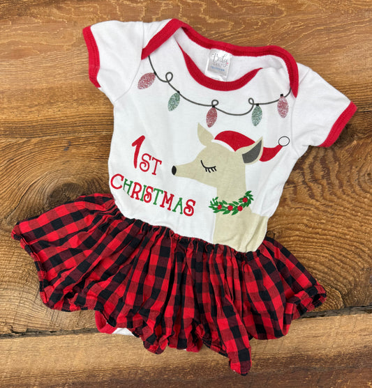 Baby Ganz 0-6M First Christmas Tutu Onesie