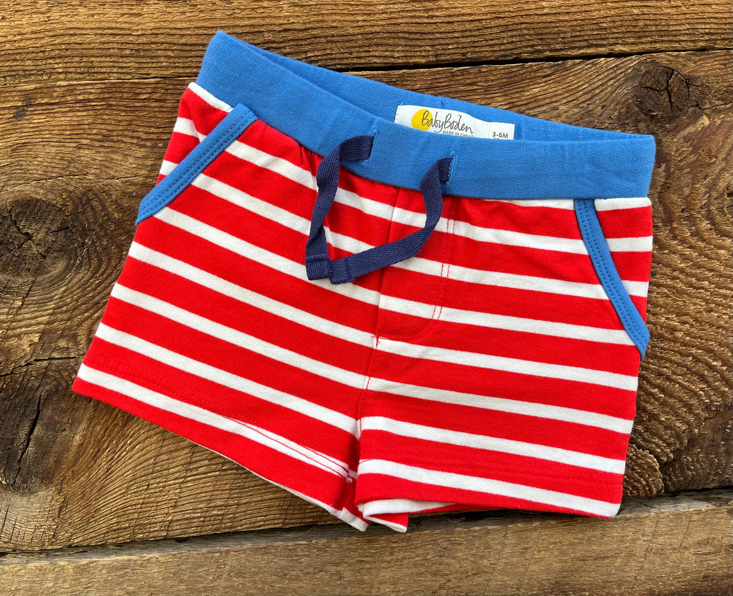 Baby Boden 3-6M Striped Short