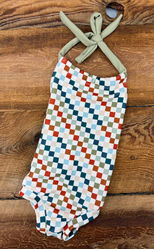 Small Shop 2T Checkered Swimsuit