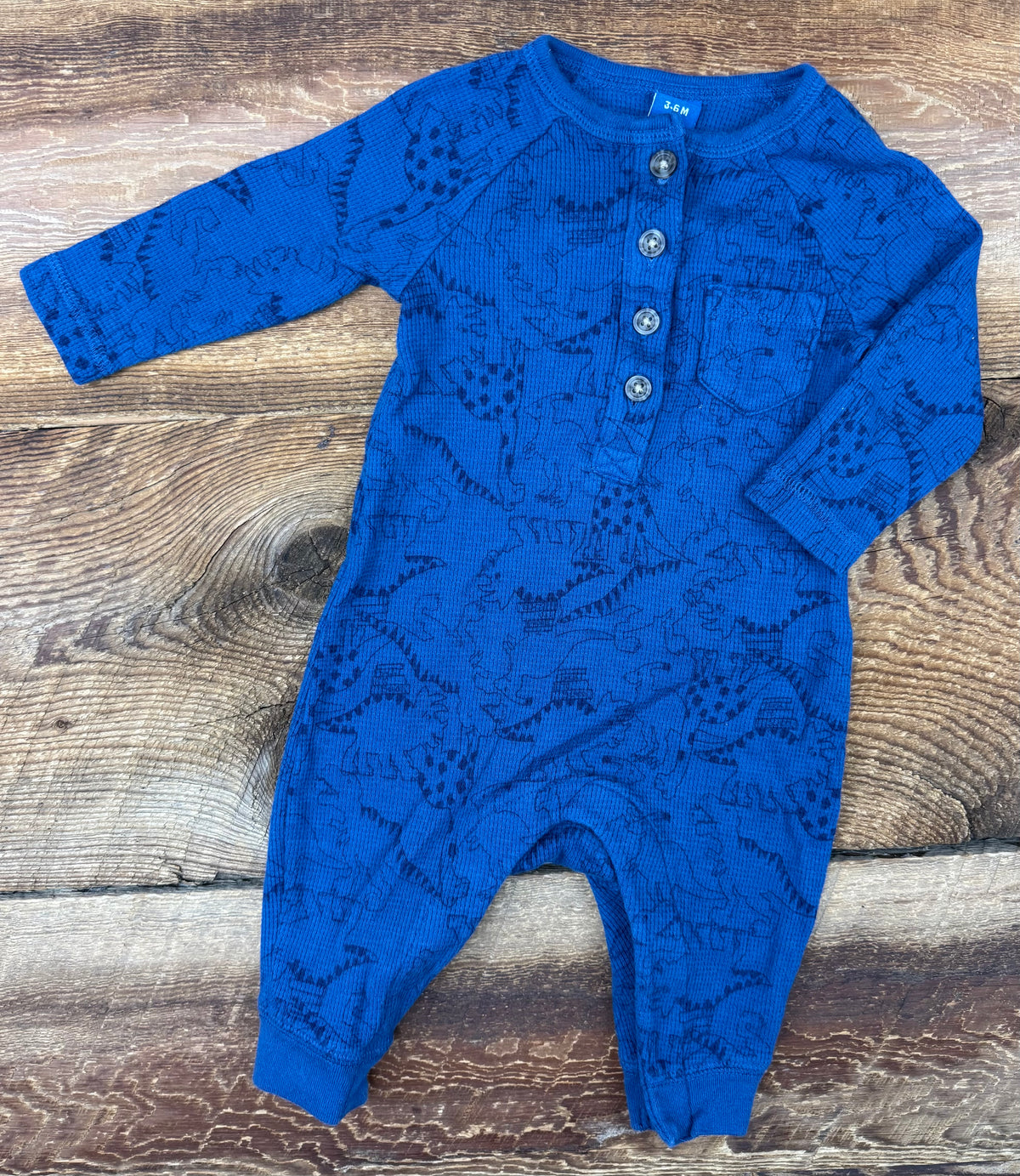 Old Navy 3-6M Waffle Dino Jumper