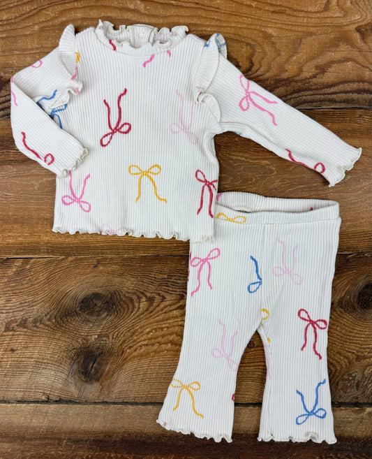 Old Navy 3-6M Ribbed Bow Outfit
