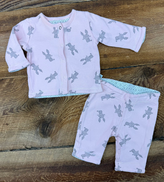 Petite Lem 0-3M Reversible Bunny Outfit