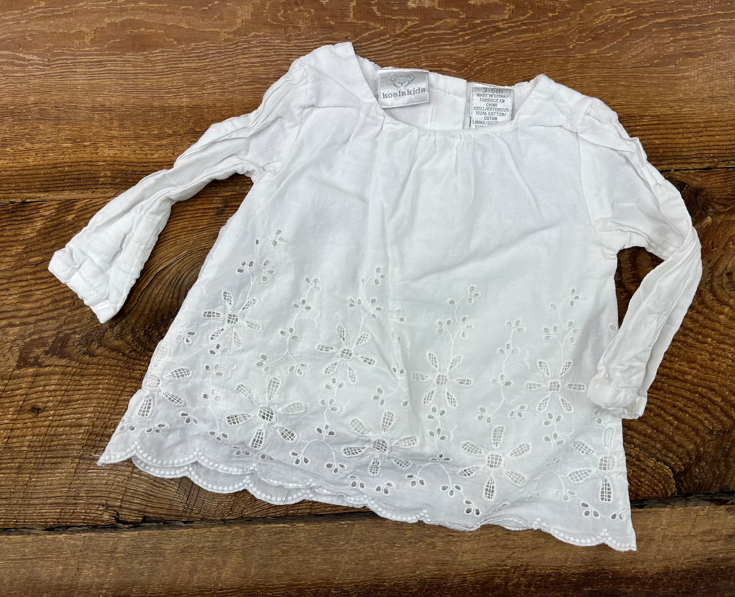 Koala Kids 3-6M Tunic Eyelet Shirt