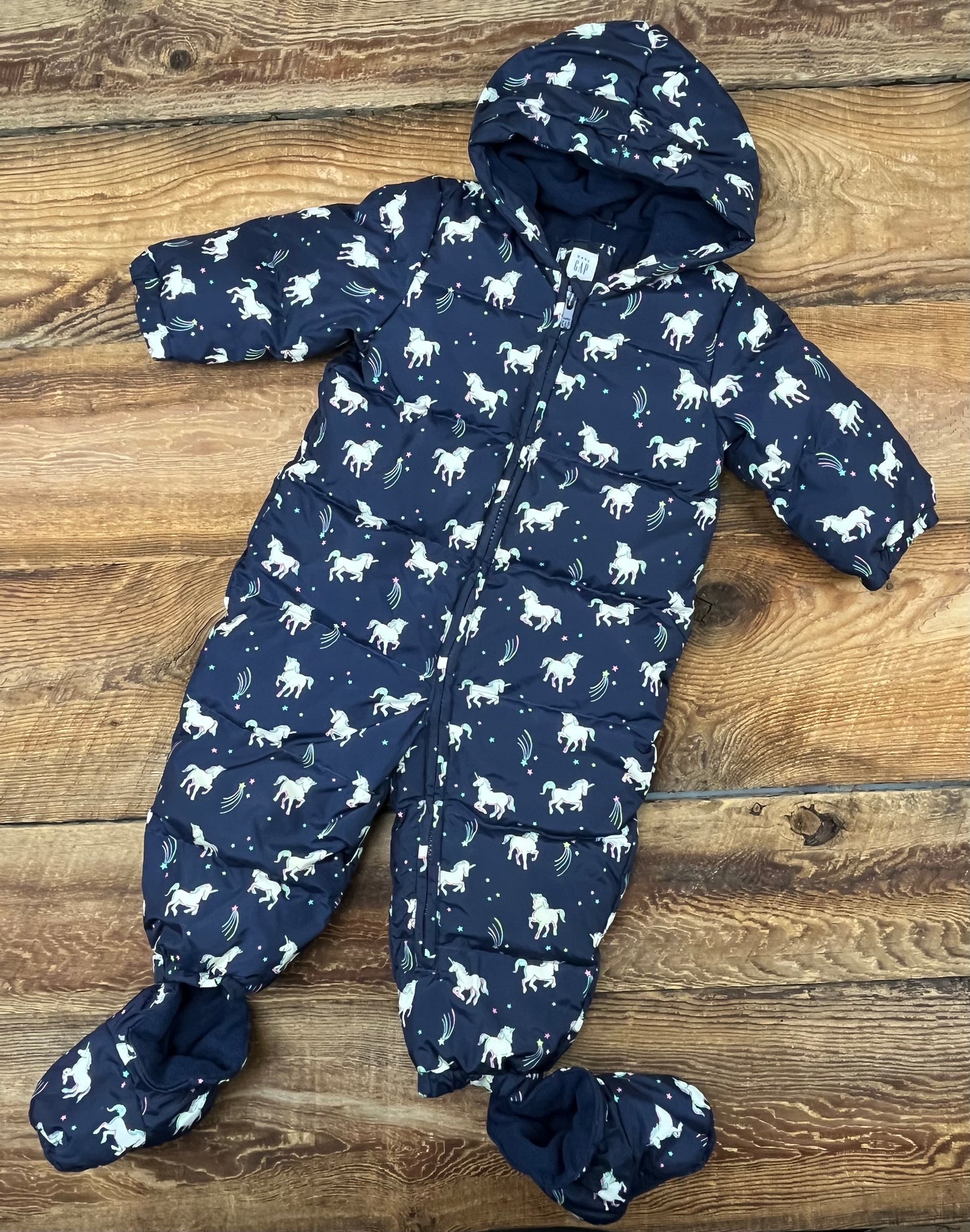 Gap 18-24M Down filled Unicorn Snowsuit