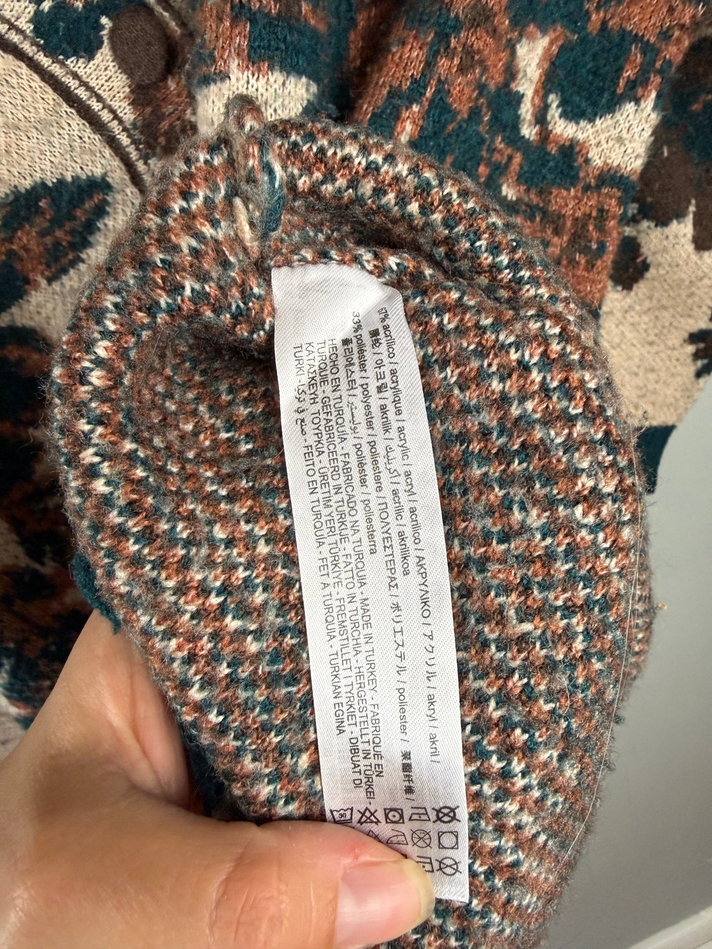 Zara Women’s Small Floral Knit Cardigan