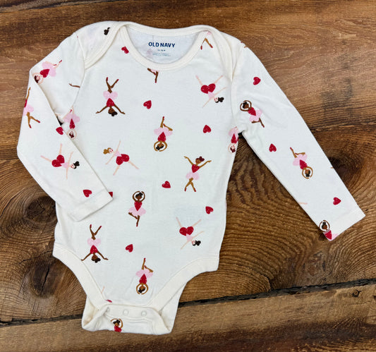 Old Navy 12-18M Valentine Ballerina Onesie