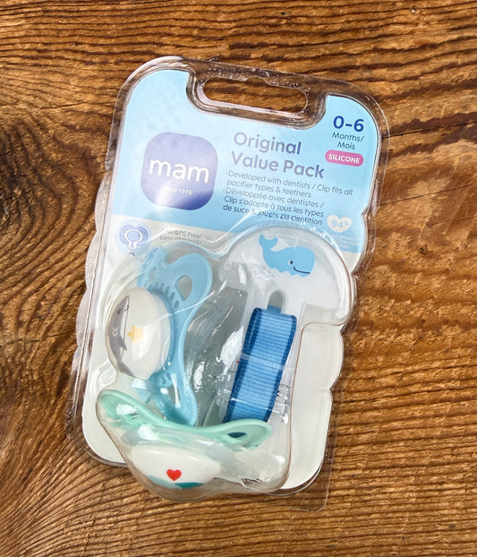 Mam 0-6M Soother & Clip Set