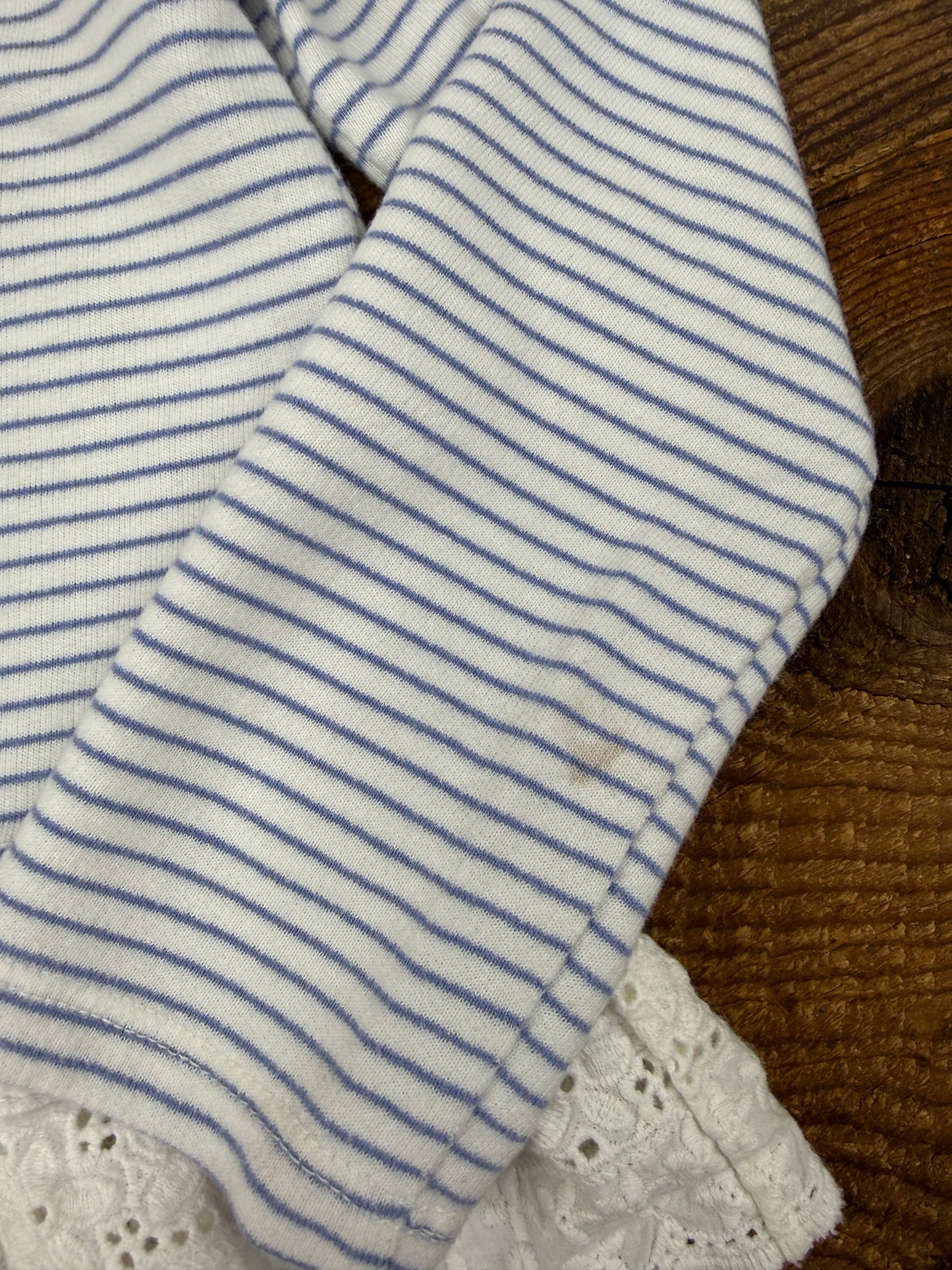 Oshkosh 5T Striped Lace Trimmed Crewneck