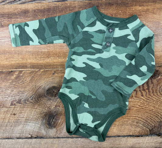 Old Navy 6-12M Camo Waffle Onesie
